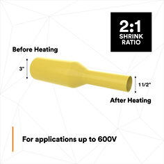 Suitable for applications up to 600V (clear is not flame retardant)