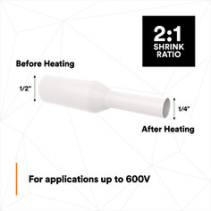 Suitable for applications up to 600V (clear is not flame retardant)
