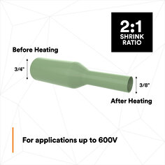Suitable for applications up to 600V (clear is not flame retardant)