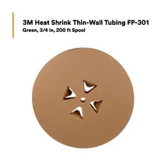 3M™ Heat Shrink Thin-Wall Tubing FP-301, Green, 3/4 in, 200 ft Spool, 1 Spool/Case