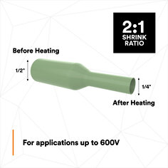 Suitable for applications up to 600V (clear is not flame retardant)