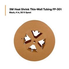 3M™ Heat Shrink Thin-Wall Tubing FP-301, Black, 4 in, 50 ft Spool, 1 Spool/Case