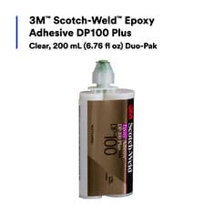 3M™ Scotch-Weld™ Epoxy Adhesive DP100 Plus, Clear, 200 mL (6.76 fl oz) Duo-Pak, 12/Case