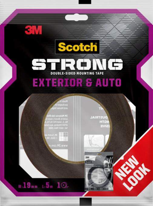 Scotch® Exterior & Auto Double Sided Mounting Tape (19.00 mm x 5.00m)