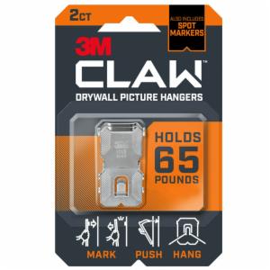 3M CLAW 65lb Drywall Picture Hangers with Spot Markers 3PH65M-2EF image 3M CLAW 65lb Drywall Picture Hangers with Spot Markers 3PH65M-2EFimage