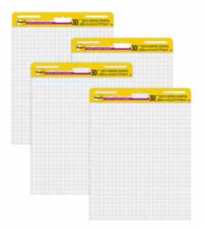 Post-it Super Sticky Easel Pad 560, 4/Pack, 25 in. x 30 in., Blue Grid, 100% PEFC, SGSCH-PEFC-COC-110078image