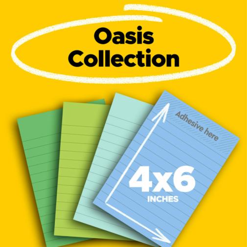 100% Recycled Paper Super Sticky Notes, Ruled, 4