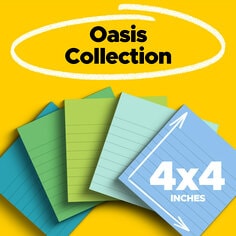 Image of Post-it® Recycled Super Sticky Notes, Oasis Collection