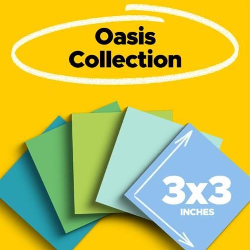 Recycled Notes in Oasis Collection Colors, 3 x 3, 90 Sheets/Pad, 5 Pads/Pack