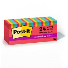 Post-it® Super Sticky Notes, 3 in. x 3 in., Playful Primaries Collection, 