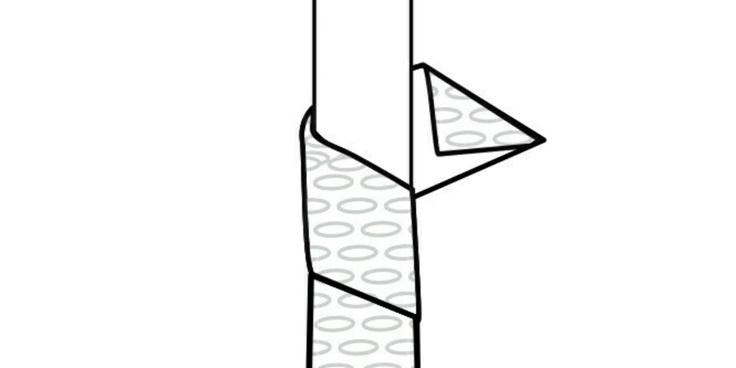 Illustration of tape being wrapped around tube