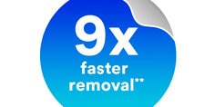 9x faster removal inside blue peeling sticker