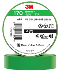 한국쓰리엠 비닐전기테이프 170 웨이퍼디자인 녹색