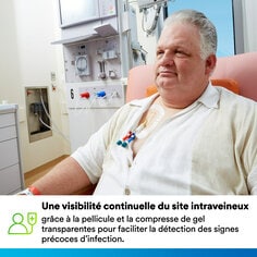 Visibilité continue du site avec un film transparent et un tampon de gel pour évaluer les premiers signes d'infection