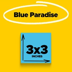 Post it super sticky notes three by three inches Blue Paradise color five pads per pack ninety sheets per pad