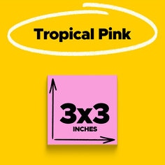 Post it super sticky notes three by three inches tropical Pink color five pads per pack ninety sheets per pad