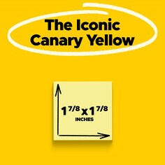 post it super sticky notes size is one by seven eighth inch by one and seven eighths inch in canary yellow color