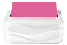Post it notes dispenser with wife wave design on the sides. one pad of pink pop up notes included