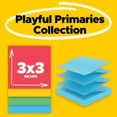 Post-it® Super Sticky Dispenser Pop-up Notes, Playful Primaries Collection