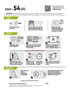 Back Card Instructions for Command Large Picture Hanging Strips
