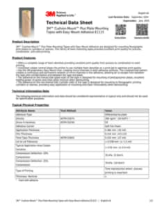 3M™ Cushion-Mount™ Plus Plate Mounting Tapes with Easy Mount Adhesive E1115