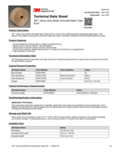 3M™ Heavy Duty Water Activated Paper Tape 6143