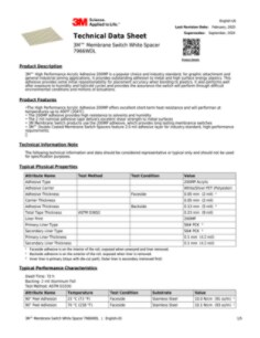 3M™ Membrane Switch White Spacer 7966WDL