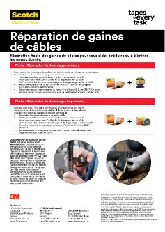 Fiches de vente d'application Réparation de gaine de câble