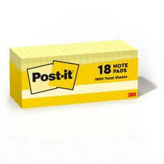 18 pad pack of 3 inch by 3 inch pads in canary yellow