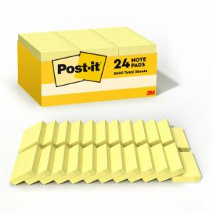 Post-it Notes 653-24VAD, 1 3/8 in x 1 7/8 in (34.9 mm x 47.6 mm), 100% PEFC, SGSCH-PEFC-COC-110078image