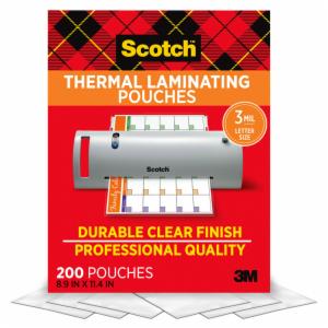 Scotch Thermal Pouches TP3854-200, 8.9 in x 11.4 in (228 mm x 291 mm)image