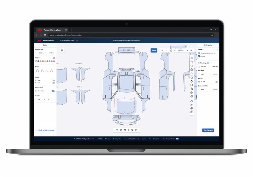 3M Pattern Marketplace vehicle-specific pattern editor