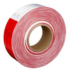 Marquages à grande visibilité pour camion Diamond Grade™ 3M™, 983-326 ES, bords scellés, rouges/blancs, 2 po x 150 pi