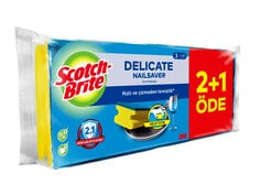 7100317679-Scotch-Brite-Delicate-Non-Scratch-Nail-Saver-Scrub-Sponge-2+1-free-pieces-in-pack-CFIP.tif