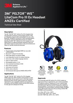 3M PELTOR WS LiteCom PRO III EX Headset 32 dB 403 470 MHz