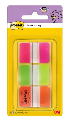 Post-it® Index Strong Filing Tabs, Medium, 36 Tabs, 1 Dispenser, 686-PGOT, CFIP