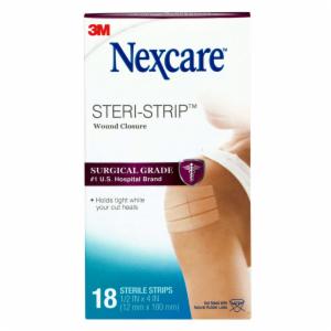 Nexcare Steri-Strip Wound Closure H1547, 1/2 in x 4 in (12 mm x 100 mm), 18 ct image Nexcare Steri-Strip Wound Closure H1547, 1/2 in x 4 in (12 mm x 100 mm), 18 ctimage