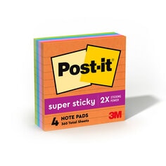 Post-it® Super Sticky Notes, 4 inch by 4 inch, Energy Boost Collection