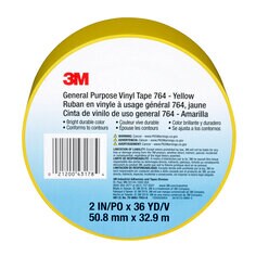 3M General Purpose Vinyl Tape 764, Yellow, 2 in x 36 yd, 5 mil