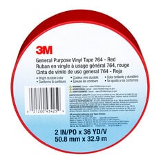 3M General Purpose Vinyl Tape 764, Red, 2 in x 36 yd, 5 mil