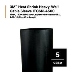 3M™ Heat Shrink Heavy-Wall Cable Sleeve ITCSN-4500,Black,1500-2500 kcmil,4.50/1.50 in,48 in Length
