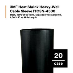 3M™ Heat Shrink Heavy-Wall Cable Sleeve ITCSN-4500,Black,1500-2500 kcmil,4.50/1.50 in,48 in Length