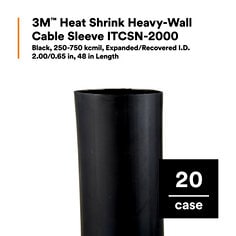 3M™ Heat Shrink Heavy-Wall Cable Sleeve ITCSN-2000,Black,250-750 kcmil,2.00/0.65 in,48 in Length