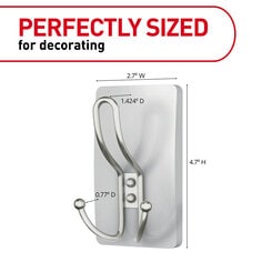 Command™ Decorative Extra Large Satin Nickel Triple Hook | 3M