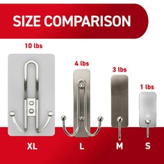 command hooks that hold a lot of weight Medium White Hooks, 20 Hooks, 24 Strips The triple hook design gives you more ways to hang Command X-Large Triple Hook, Matte