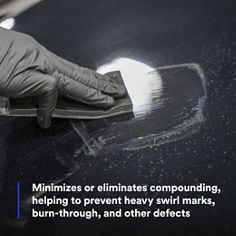 Refines 3000-grade and finer sand scratches, helping to reduce the need for aggressive compounding and lower overall paint finishing time