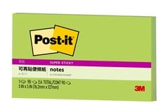 Post-it® 利貼® 狠黏™ 655S-6, 3x5吋便條紙, 綠色