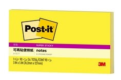 Post-it® 利貼® 狠黏™ 655S-1, 3x5吋便條紙, 黃色