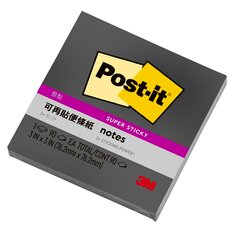 Post-it® 利貼® 狠黏™ 633S-7, 3x3吋便條紙, 黑色