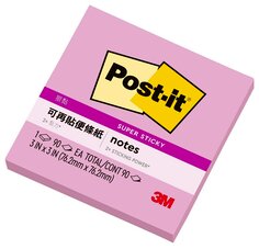 Post-it® 利貼® 狠黏™ 633S-5, 3x3吋便條紙, 粉紅